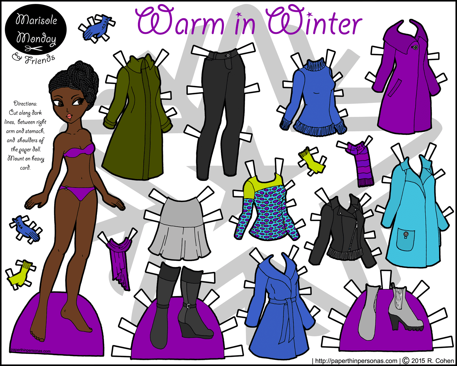 warm in winter: a printable paper doll • paper thin personas
